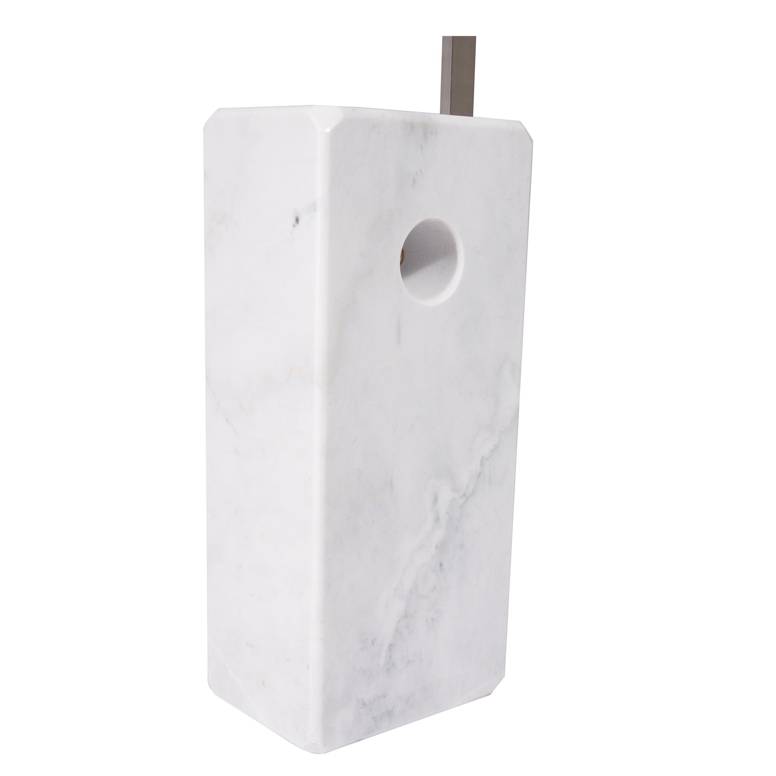 Arc Lamp with Marble Cube Base