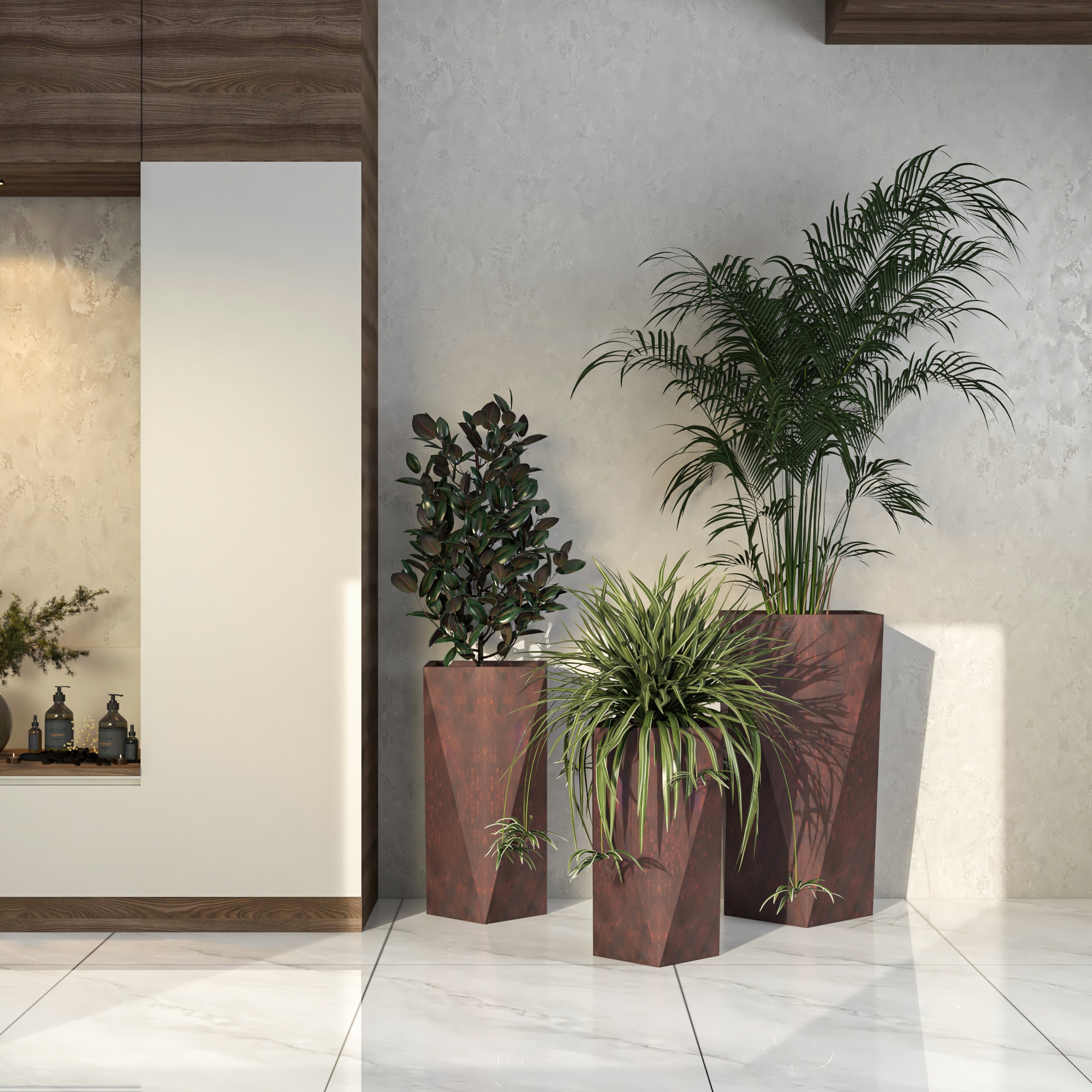 Aloe Series Planter set in Brown