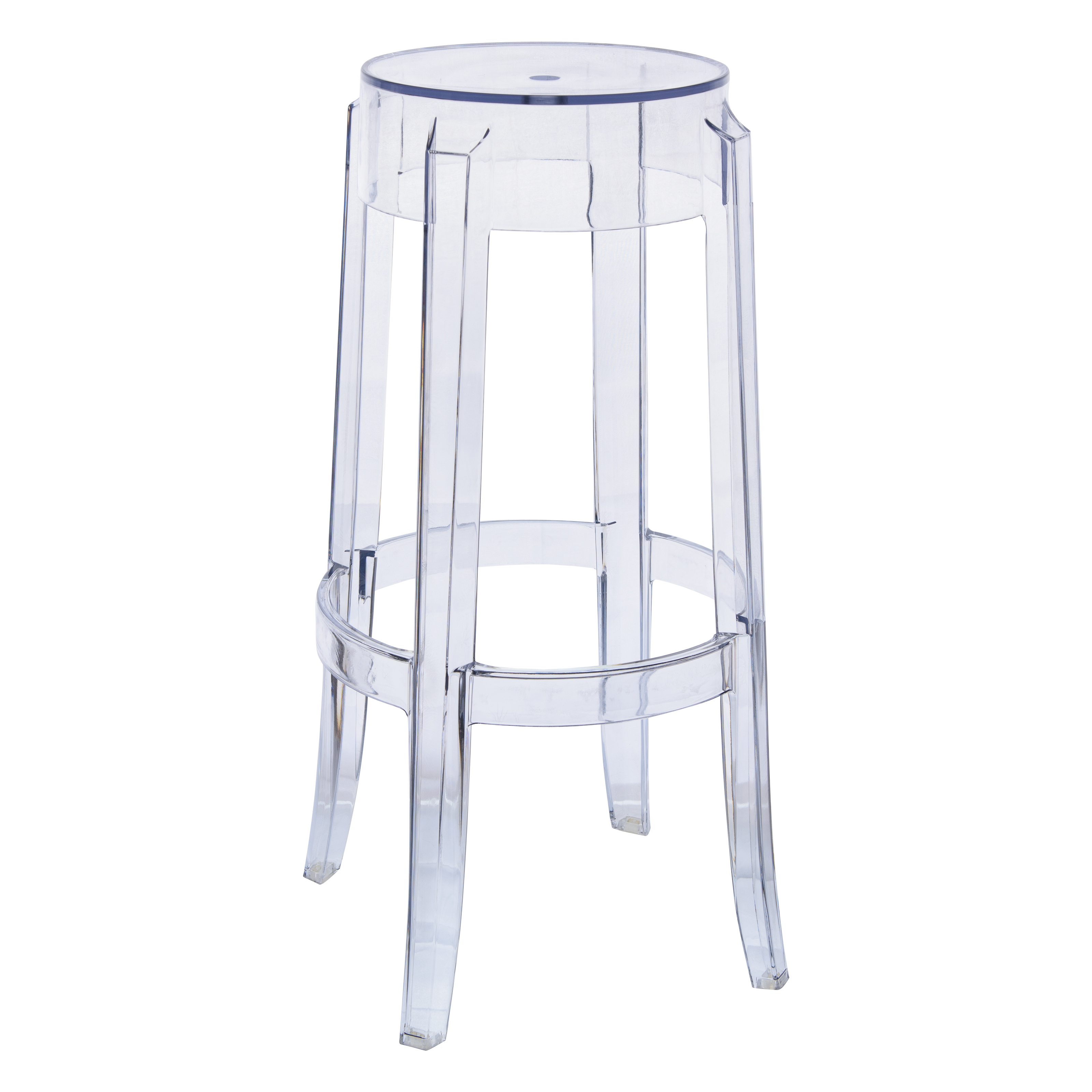 Averill Plastic Barstool with Clear Acrylic Seat and Legs