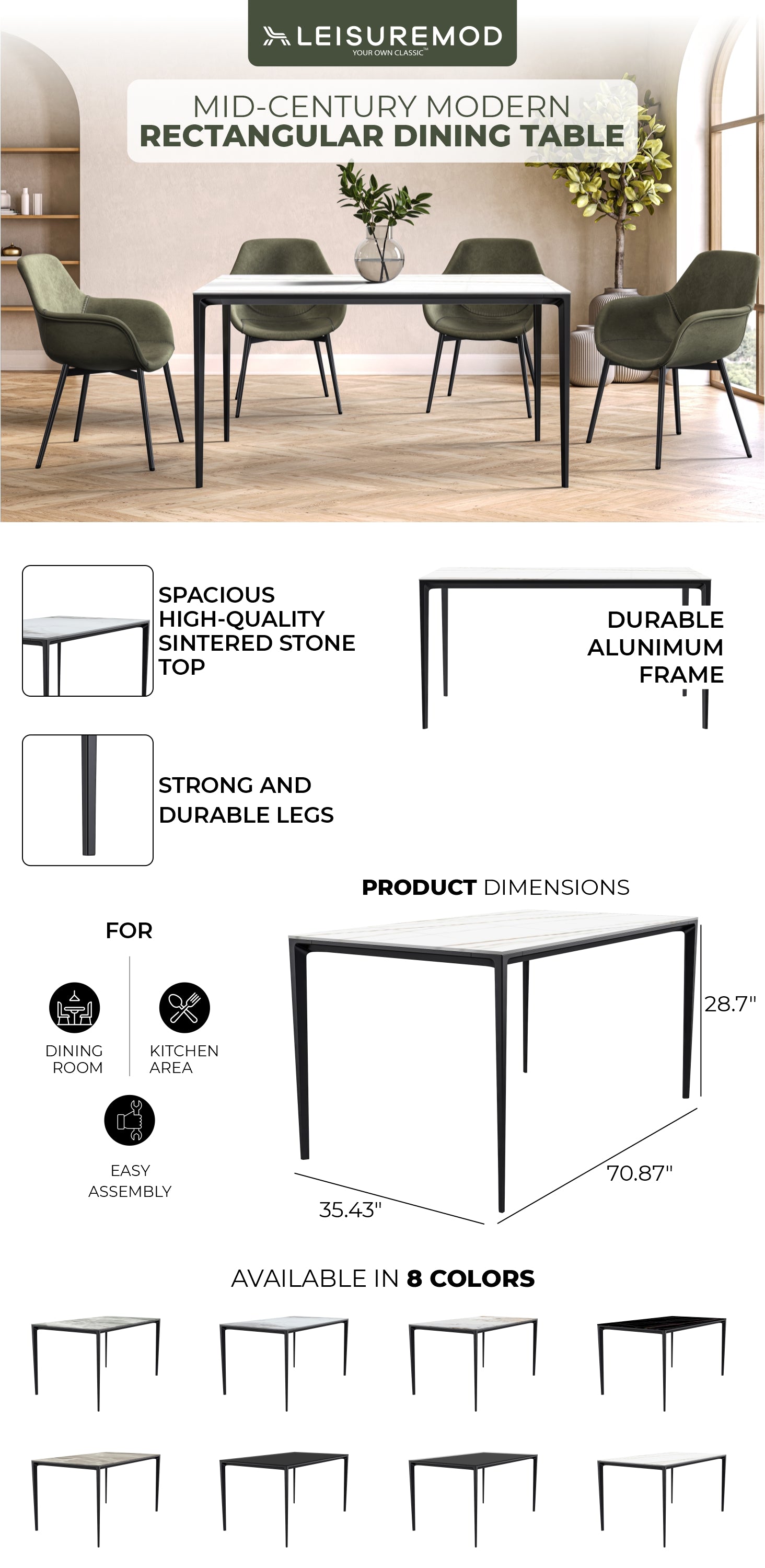 Avo Series Modern Dining Table Black Base, With 55 Black Glass Top