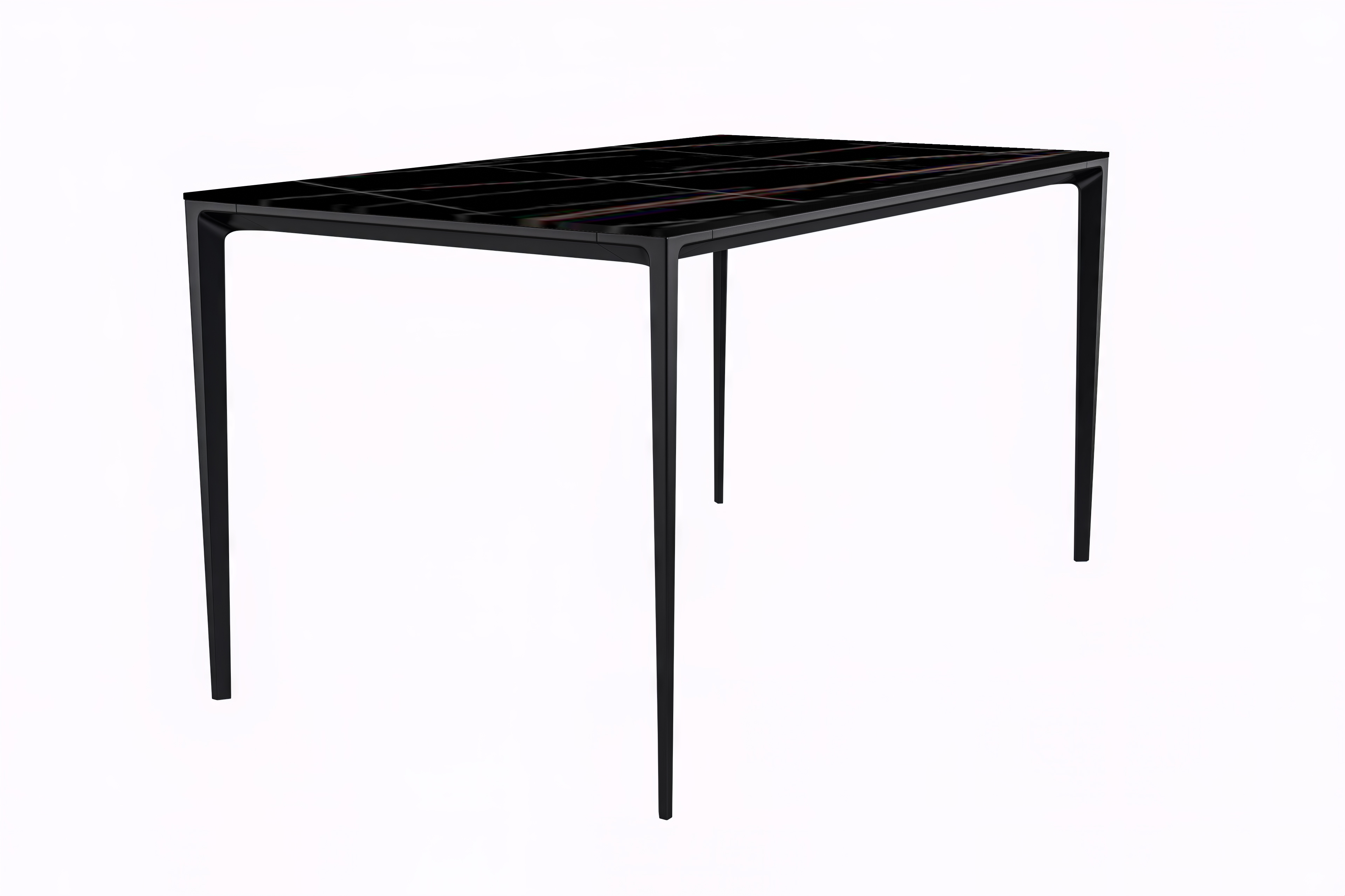 Avo Series Modern Dining Table Black Base, With 55 Black/Gold Sintered Stone Top