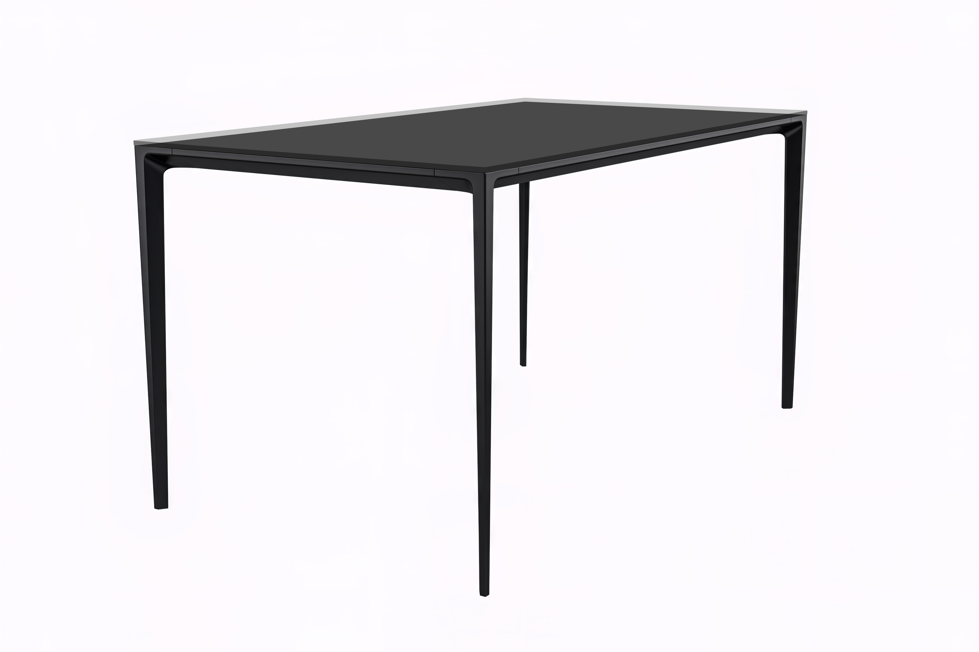 Avo Series Modern Dining Table Black Base, With 55 Clear Glass Top