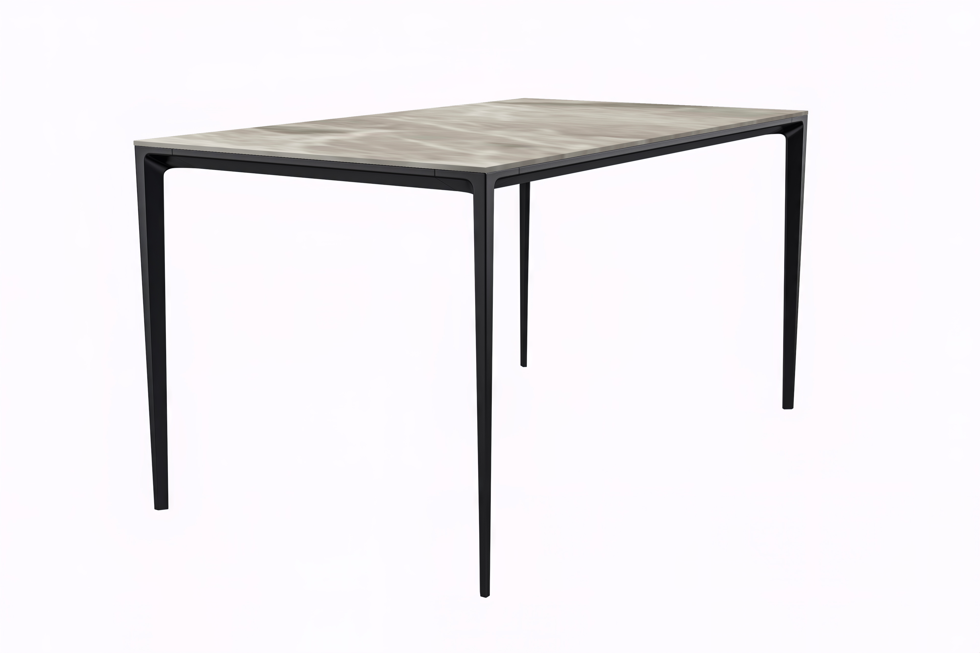 Avo Series Modern Dining Table Black Base, With 55 Deep Grey Sintered Stone Top