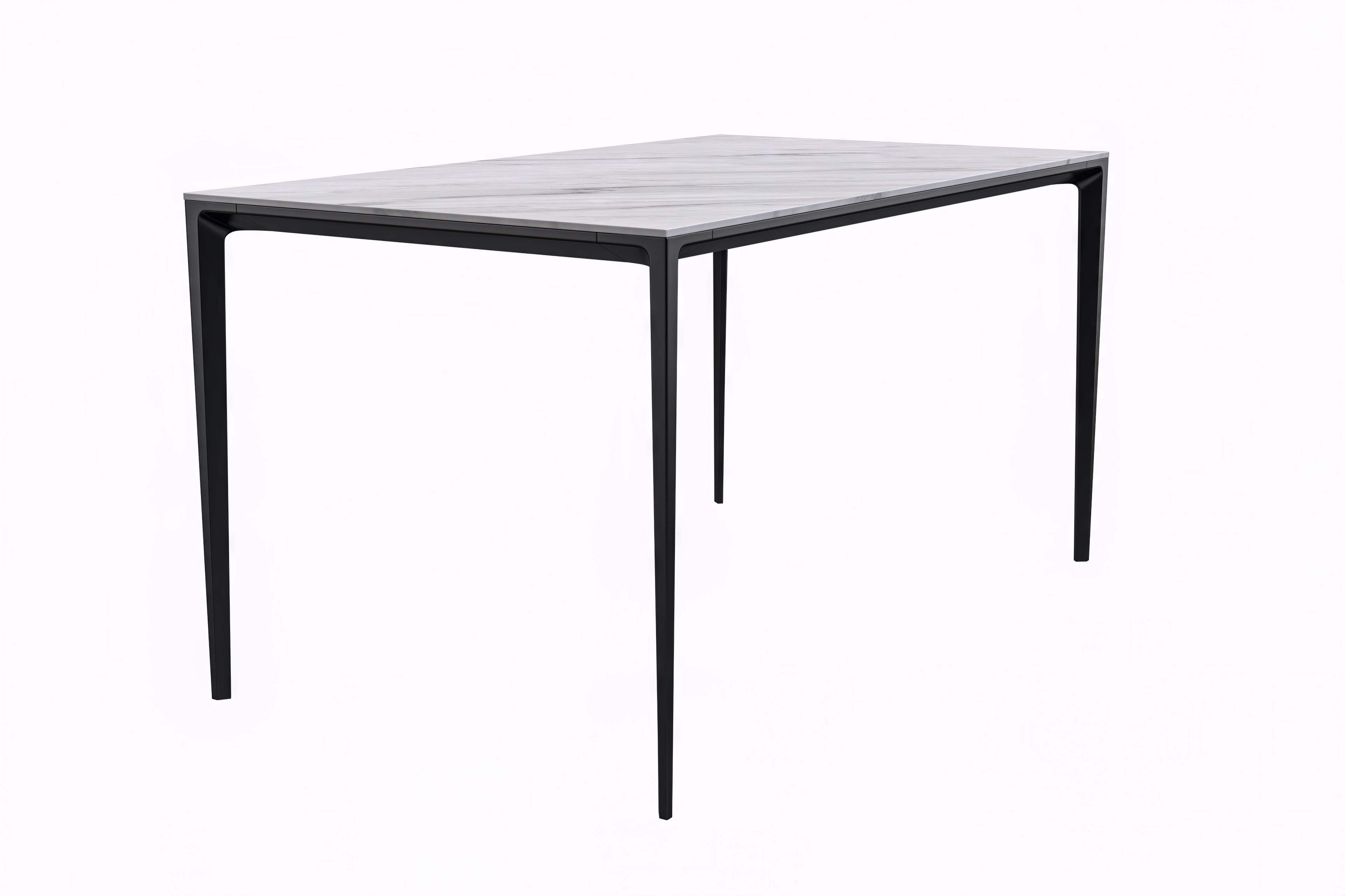 Avo Series Modern Dining Table Black Base, With 55 White Sintered Stone Top