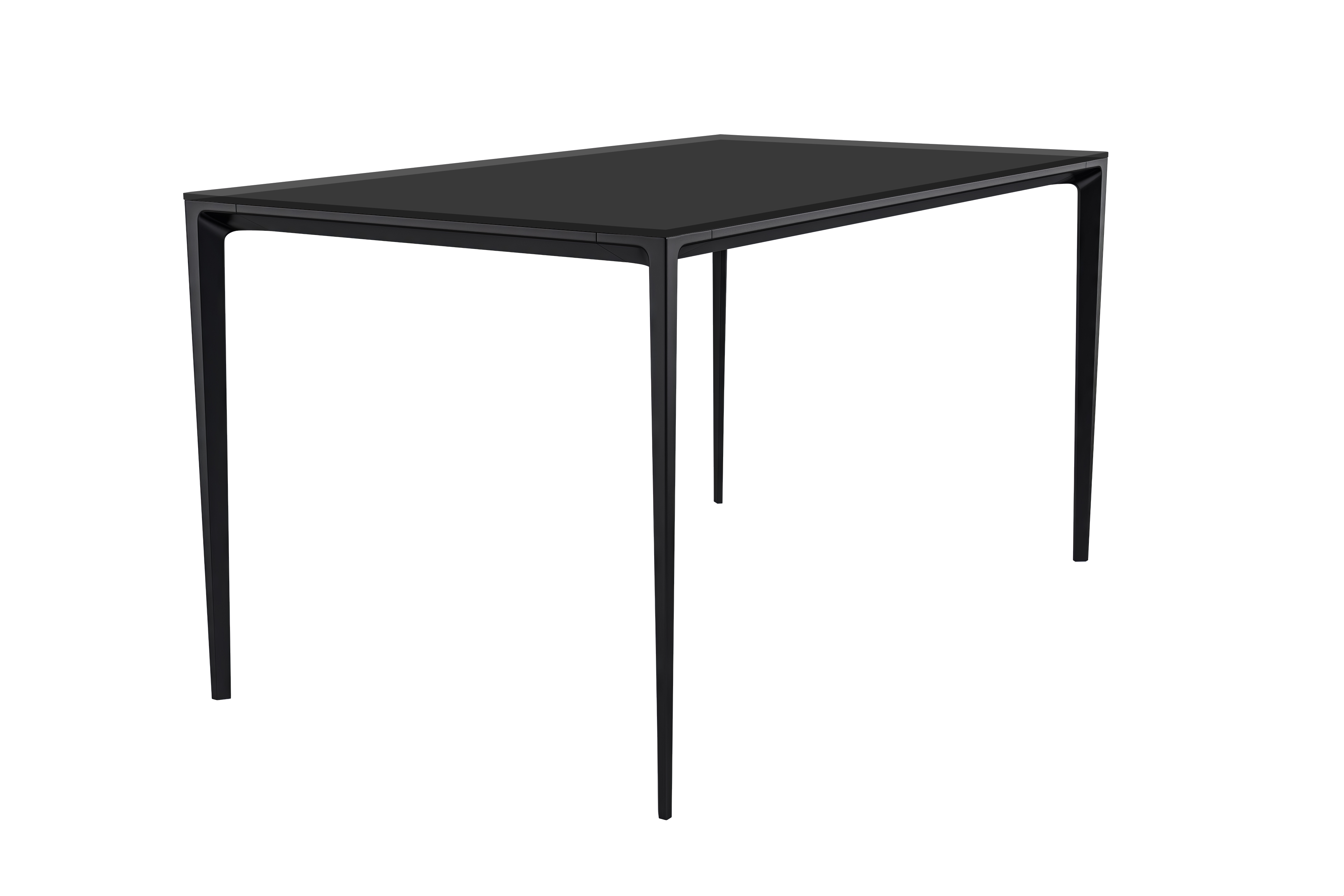 Avo Series Modern Dining Table BLack Base, With 71 Black Glass Top