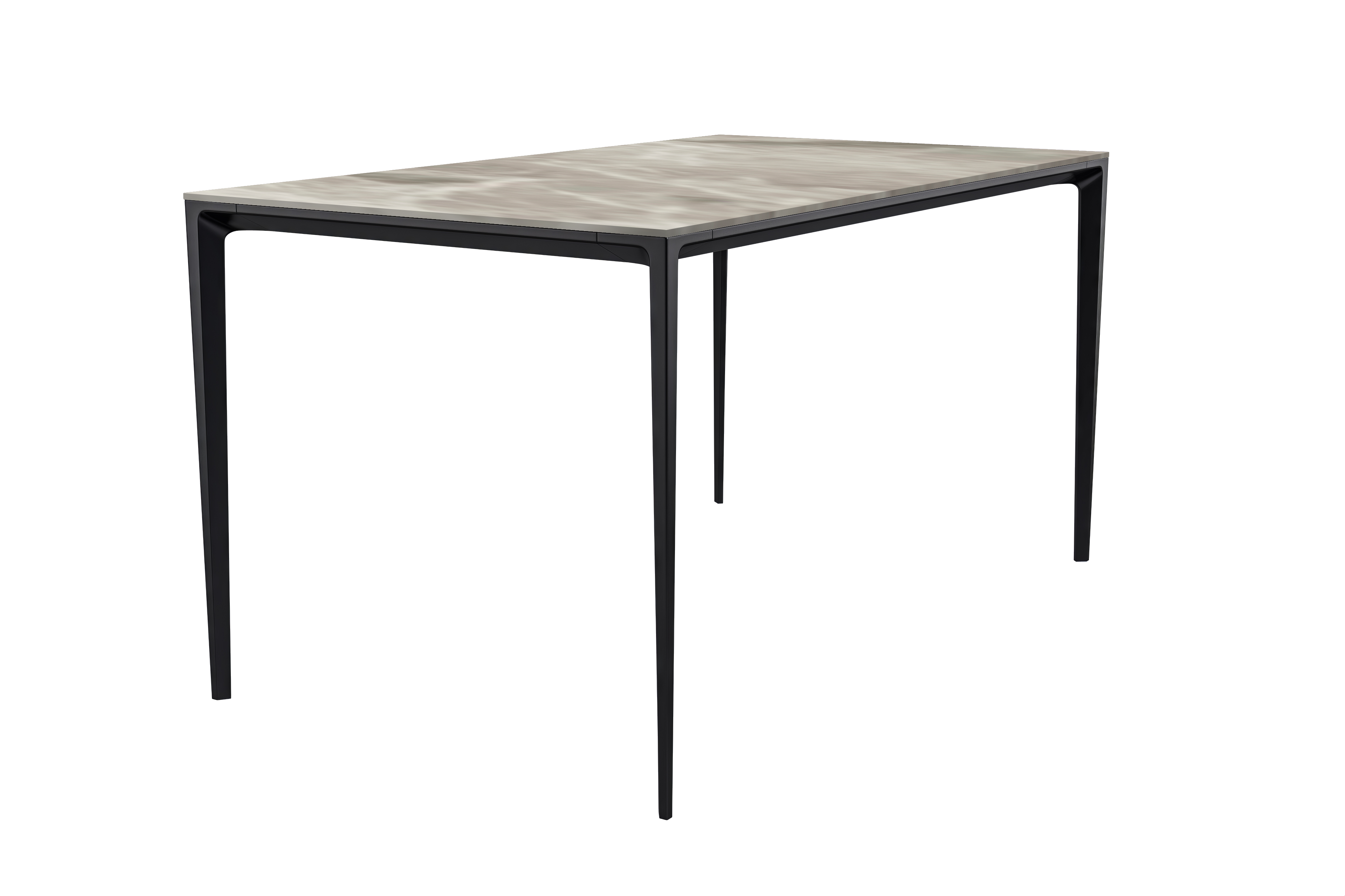 Avo Series Modern Dining Table Black Base, With 71 Deep Grey Sintered Stone Top