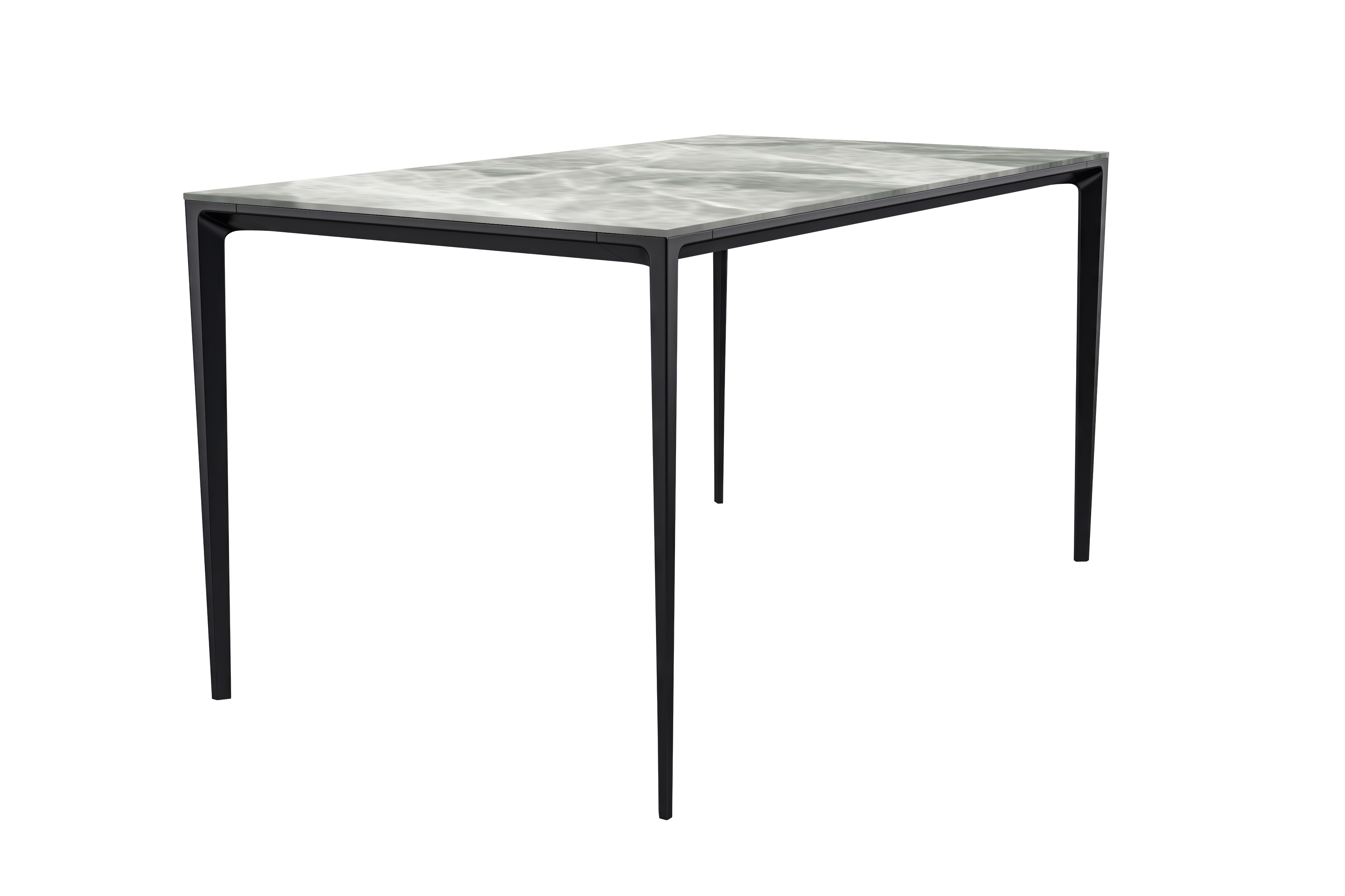 Avo Series Modern Dining Table Black Base, With 71 Light Grey Sintered Stone Top