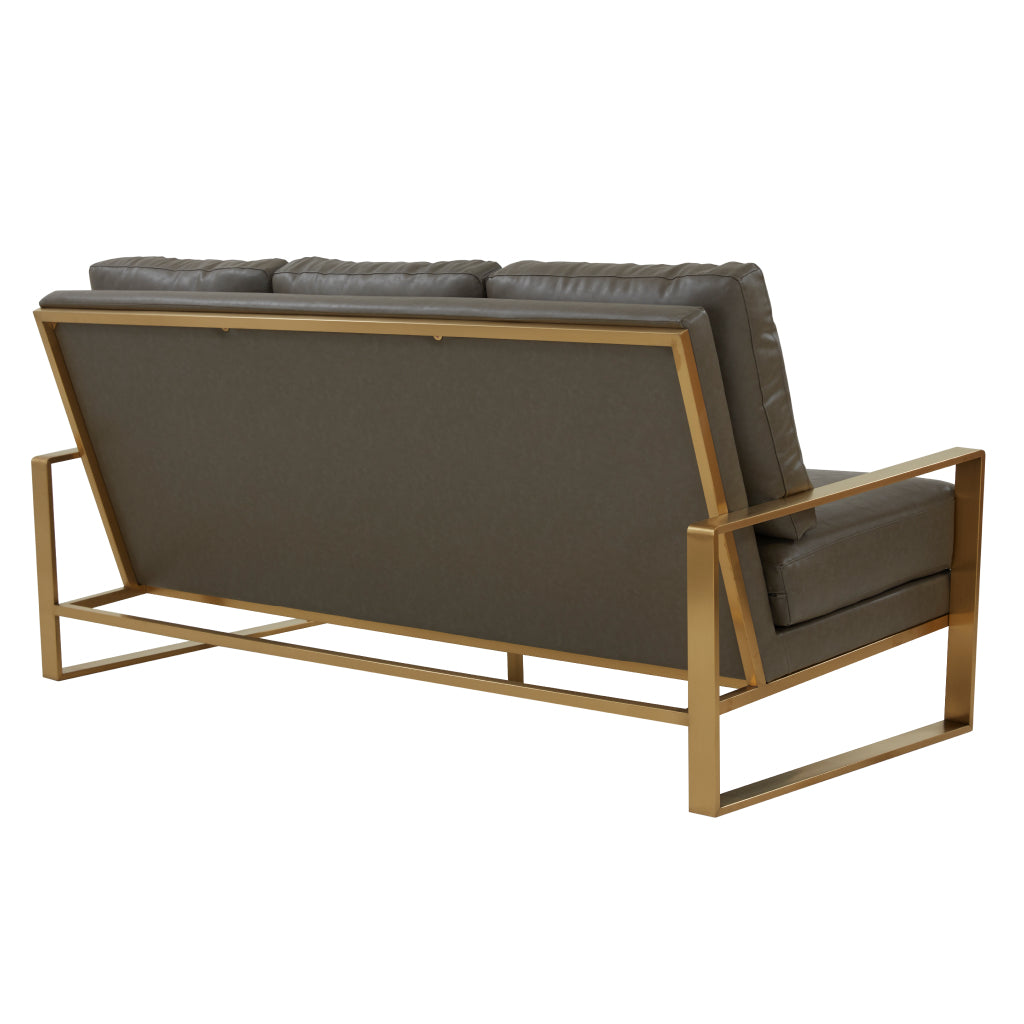 Emil Leather Sofa - Gold Frame