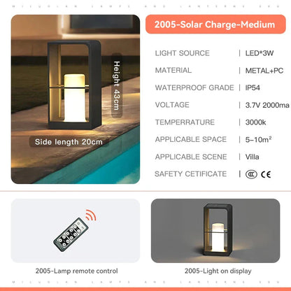 Modern Portable Waterproof Lawn Solar LED Lamp