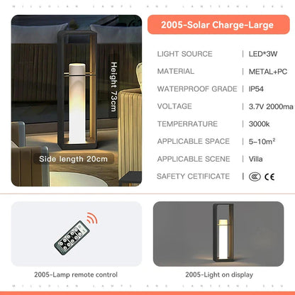 Modern Portable Waterproof Lawn Solar LED Lamp