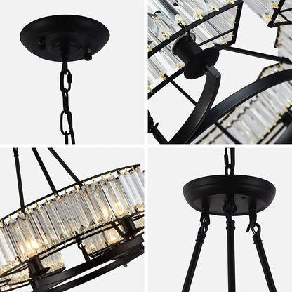 Classic Black Crystal Pendant Chandelier