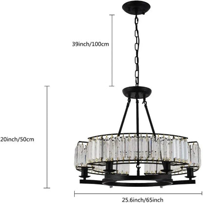 Classic Black Crystal Pendant Chandelier