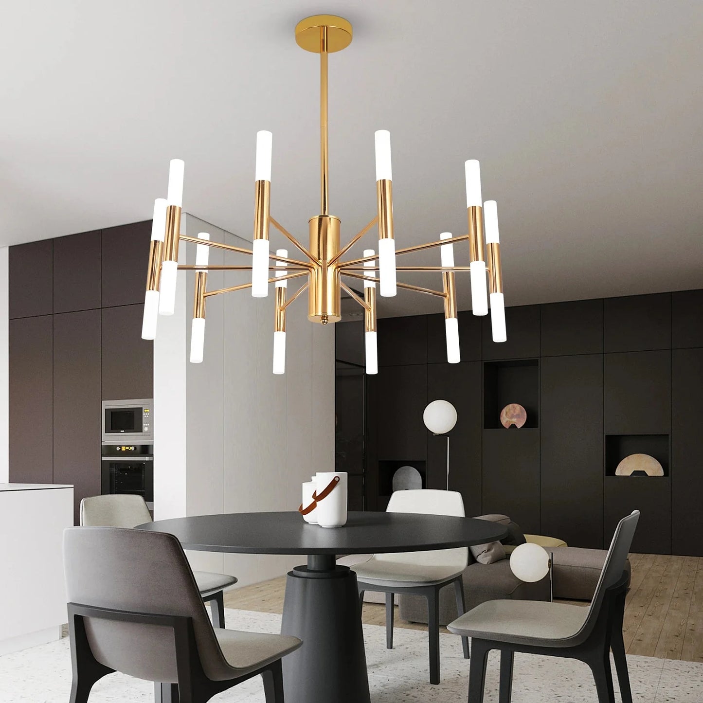 Alissa 20-Light Modern Golden Sputnik Chandelier