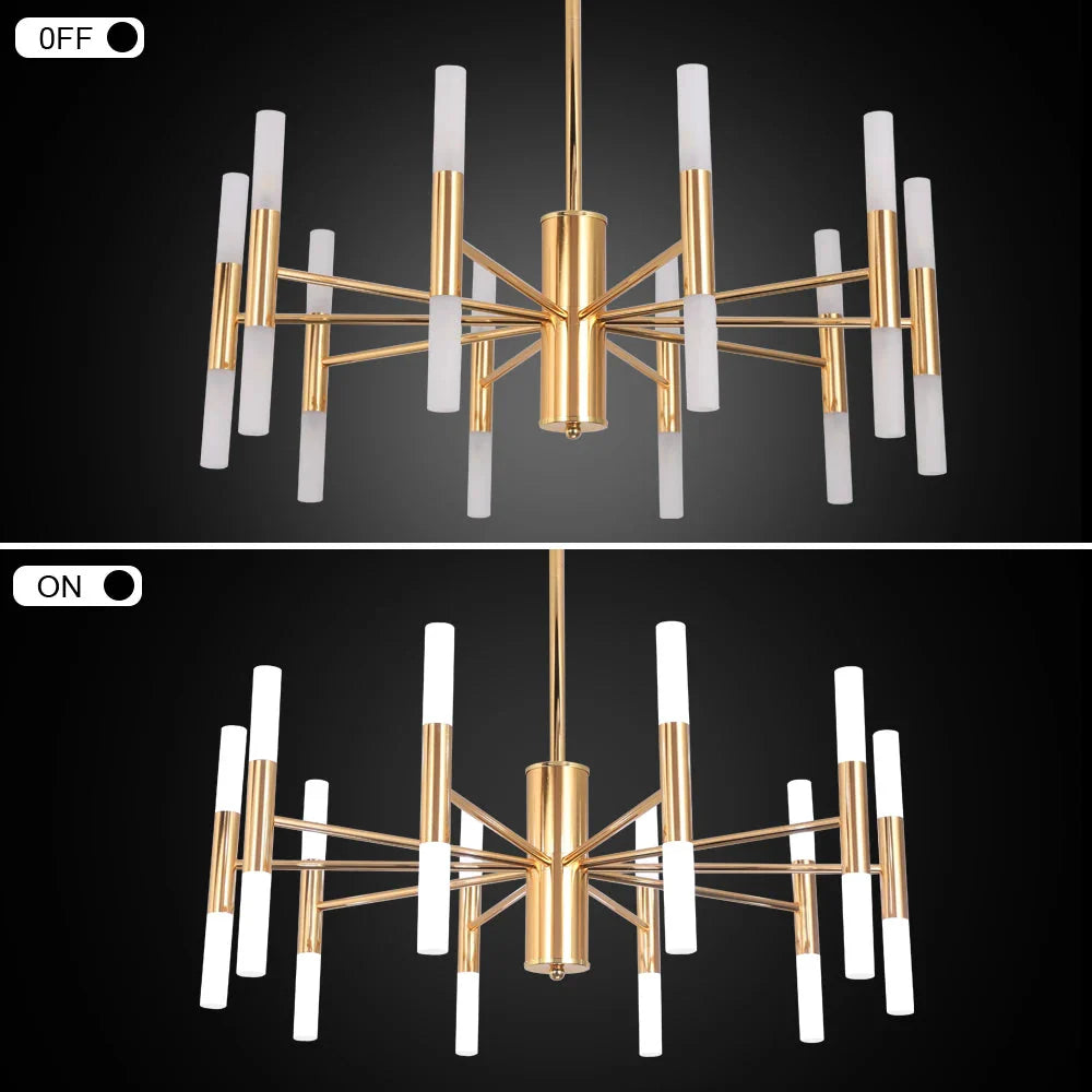 Alissa 20-Light Modern Golden Sputnik Chandelier