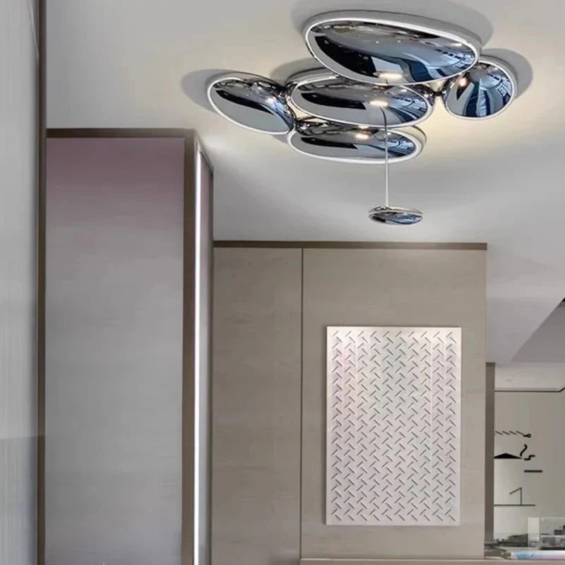 Amaris Modern Silver Flush Mount Chandelier