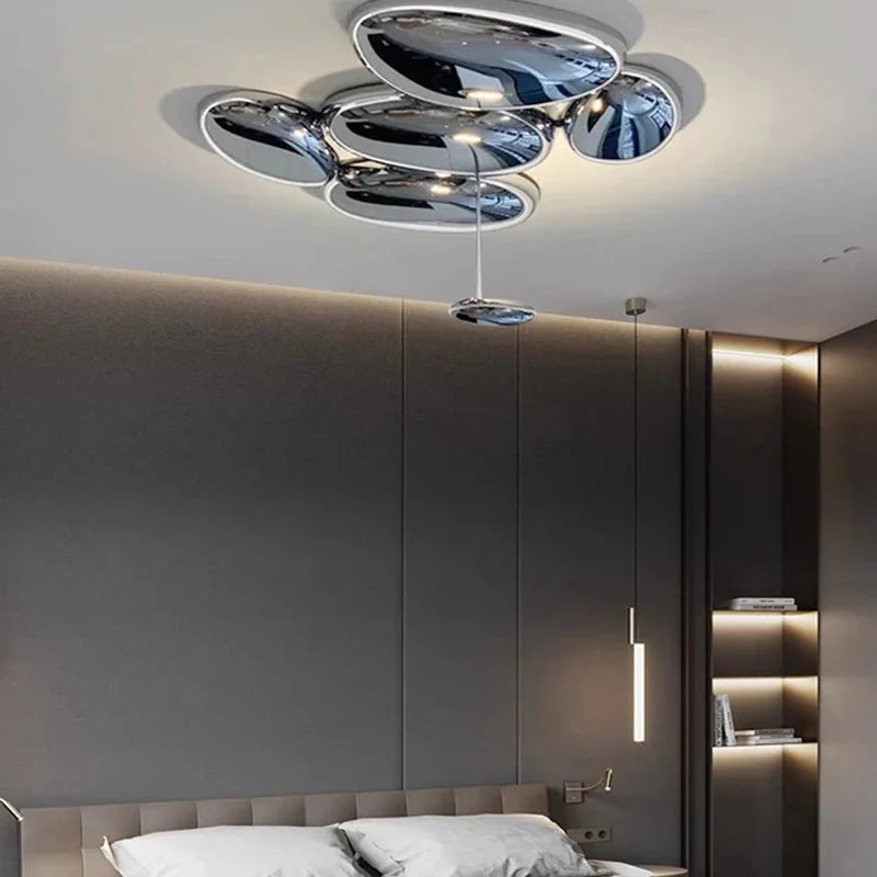 Amaris Modern Silver Flush Mount Chandelier