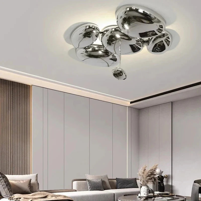 Amaris Modern Silver Flush Mount Chandelier