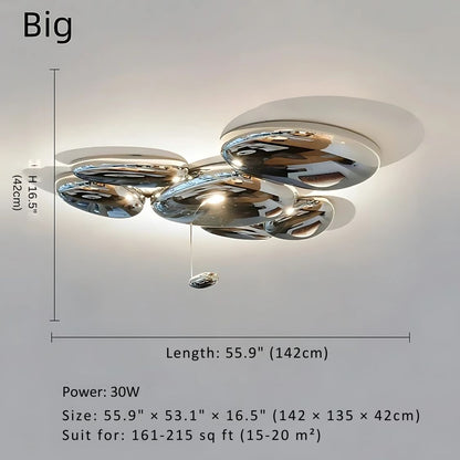 Amaris Modern Silver Flush Mount Chandelier