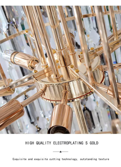 Anita Luxury Crystal Staircase Long Chandelier