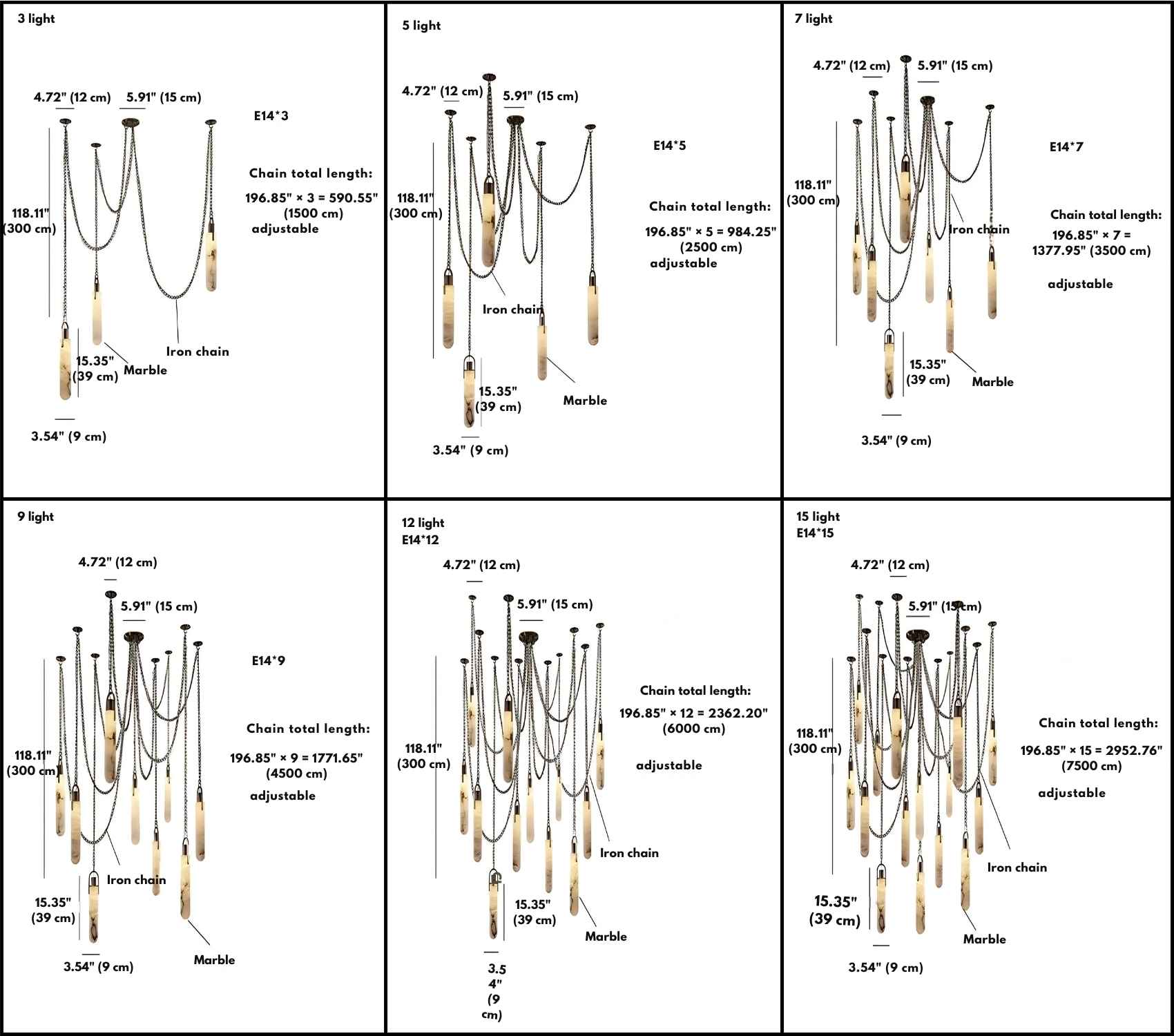 Anx Marble Ceiling Light