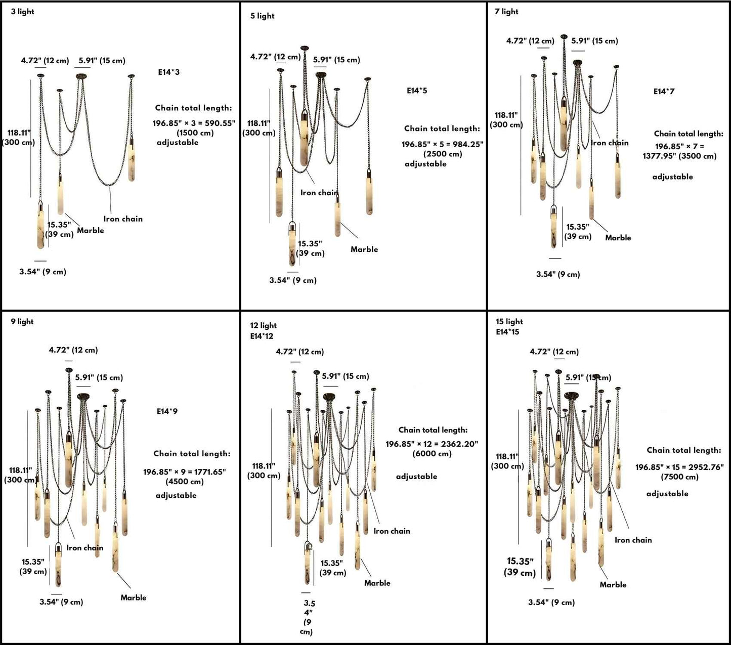 Classic Marble Ceiling Light