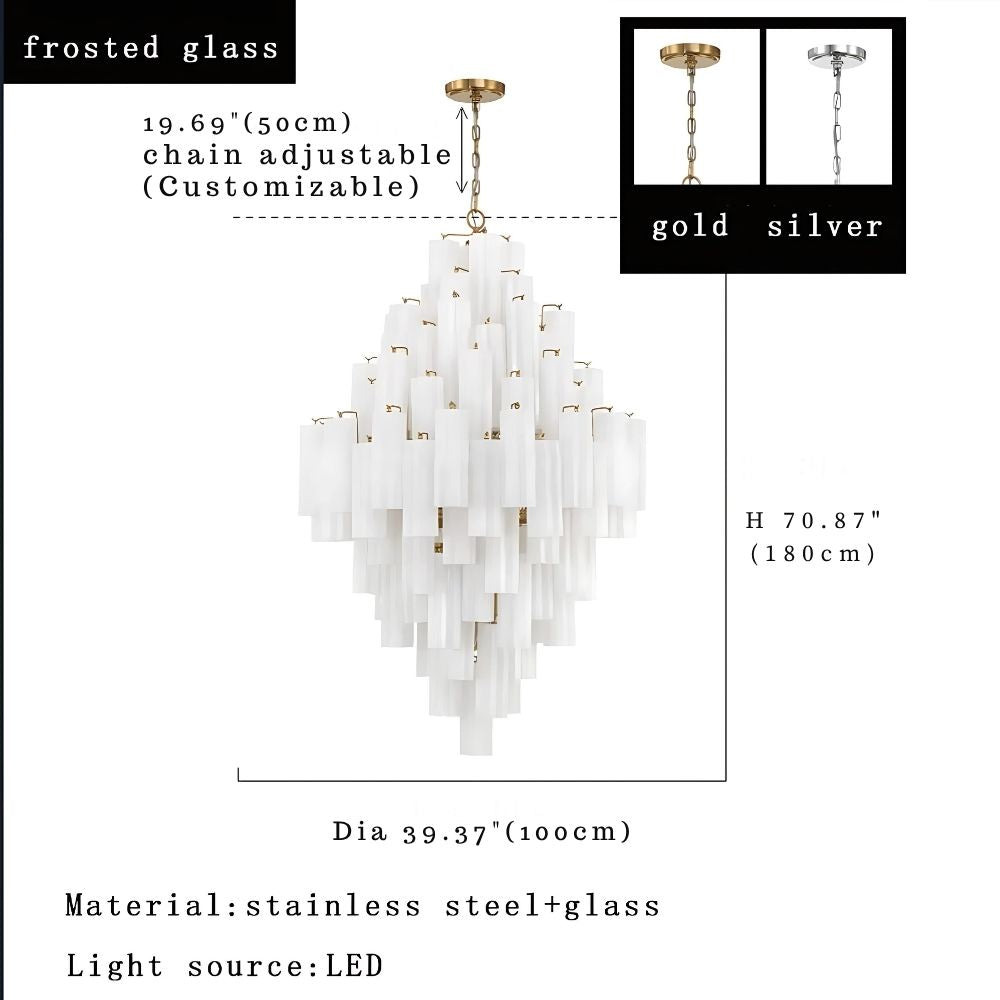 Arcdeco Large Glass Chandelier