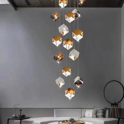 Aren Cube Large Pendant Light For High Ceilings