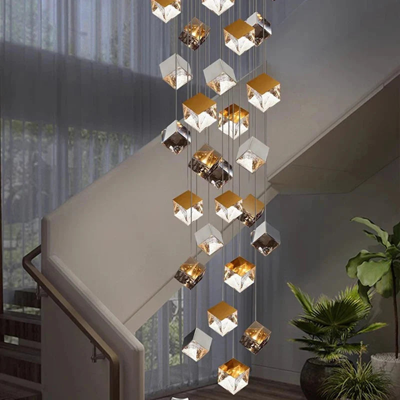 Classic Cube Large Pendant Light For High Ceilings