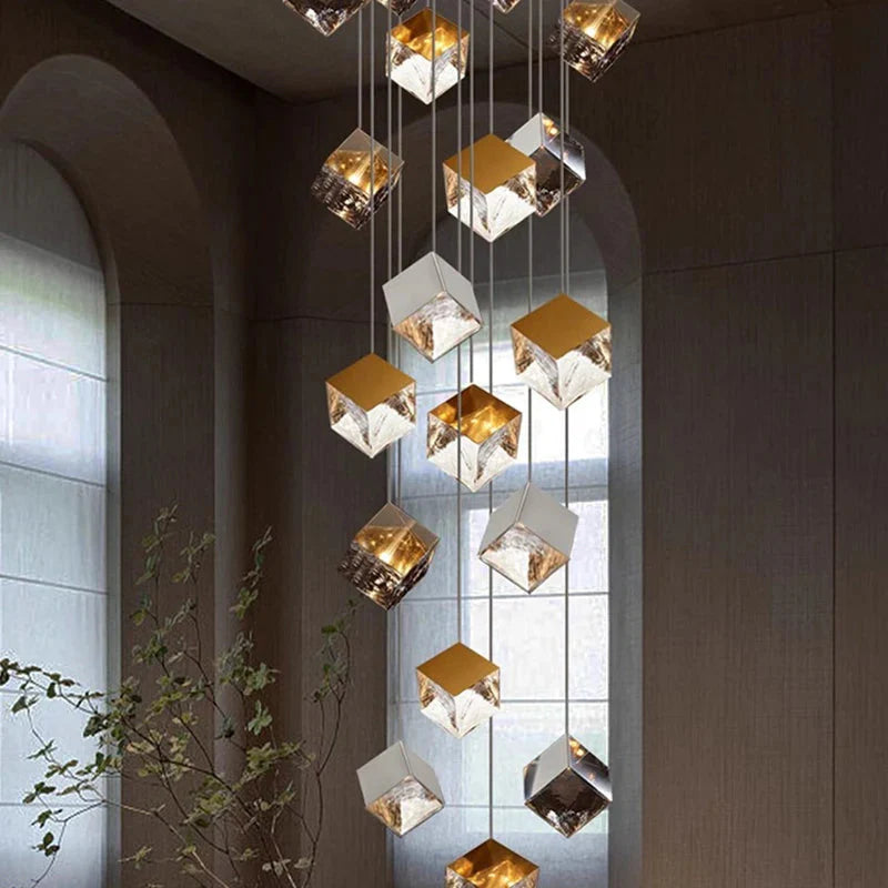 Aren Cube Large Pendant Light For High Ceilings