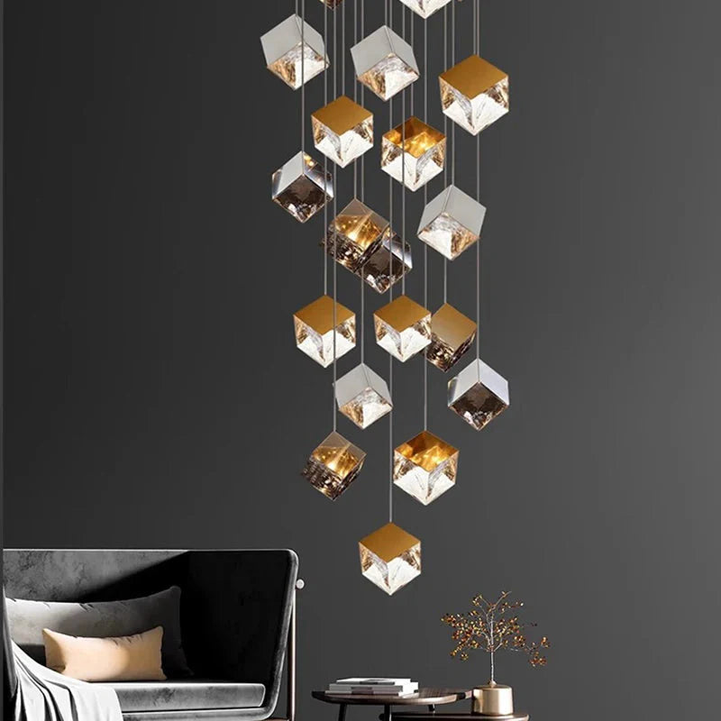 Aren Cube Large Pendant Light For High Ceilings