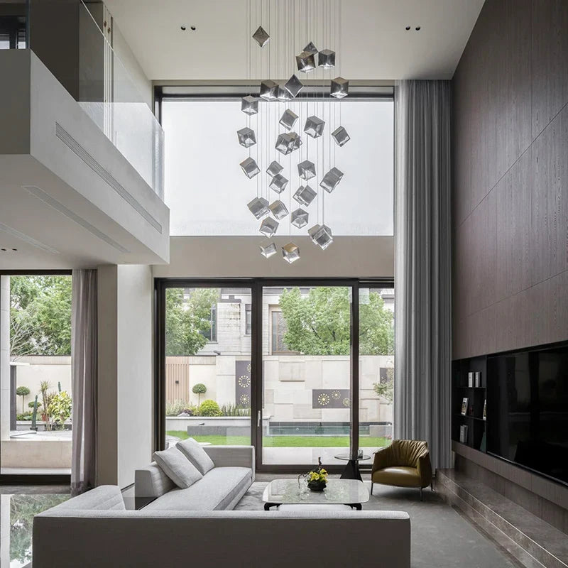 Aren Cube Large Pendant Light For High Ceilings