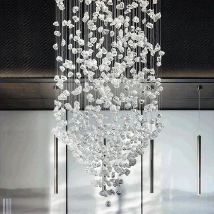 Art Stone Chandelier For Entryway with High Ceiling