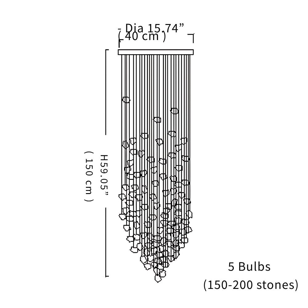 Art Stone Chandelier For Entryway with High Ceiling