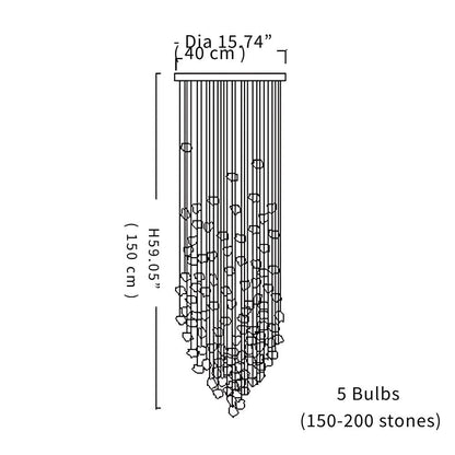 Art Stone Chandelier For Entryway with High Ceiling