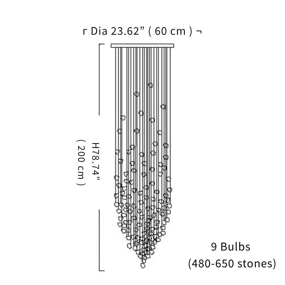 Art Stone Chandelier For Entryway with High Ceiling