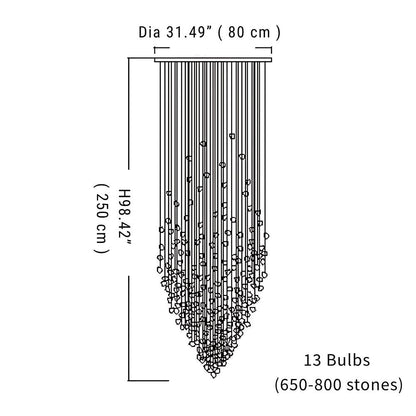 Art Stone Chandelier For Entryway with High Ceiling