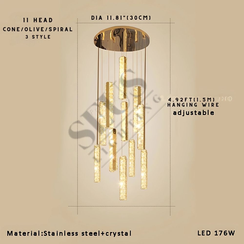 Aten Crystal Staircase Chandelier