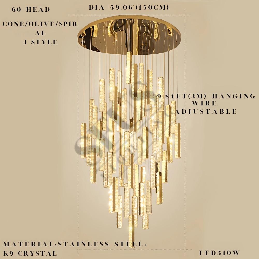 Aten Crystal Staircase Chandelier