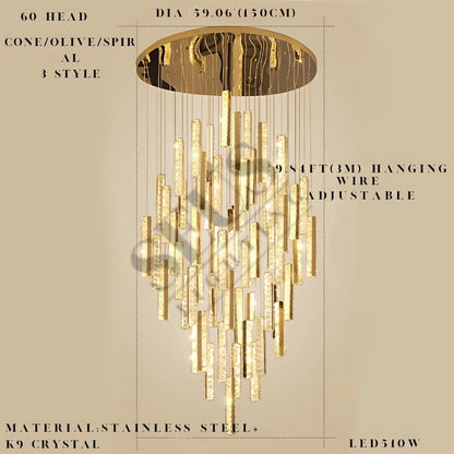 Aten Crystal Staircase Chandelier