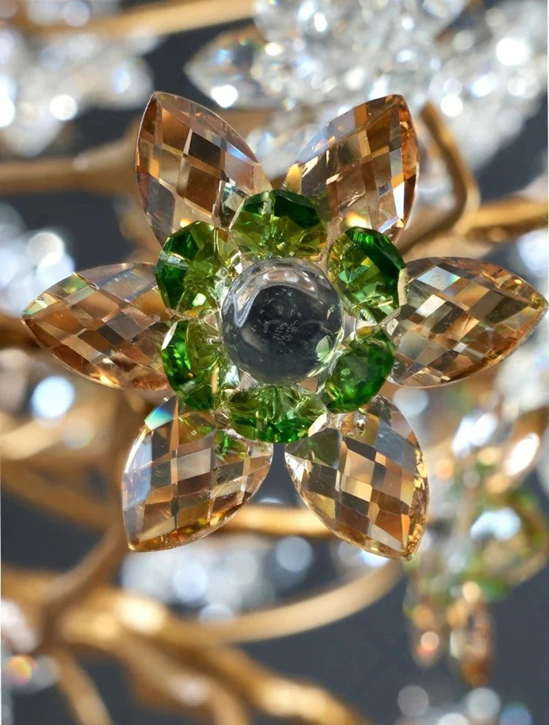 Classic Antique Vintage Brass Crystal Chandelier