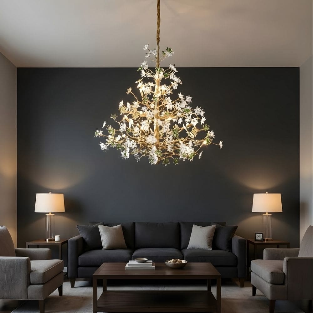 Classic Antique Vintage Brass Crystal Chandelier