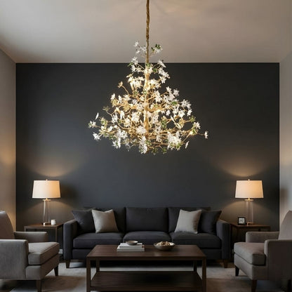 Classic Antique Vintage Brass Crystal Chandelier