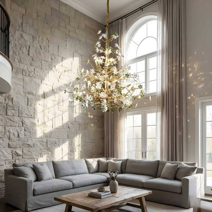 Classic Antique Vintage Brass Crystal Chandelier