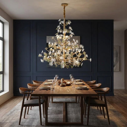 Classic Antique Vintage Brass Crystal Chandelier