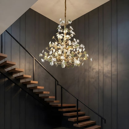 Classic Antique Vintage Brass Crystal Chandelier