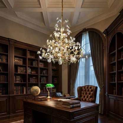 Classic Antique Vintage Brass Crystal Chandelier