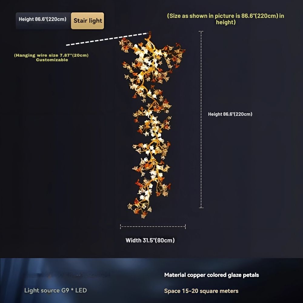 Aurora Branch Staircase Chandelier