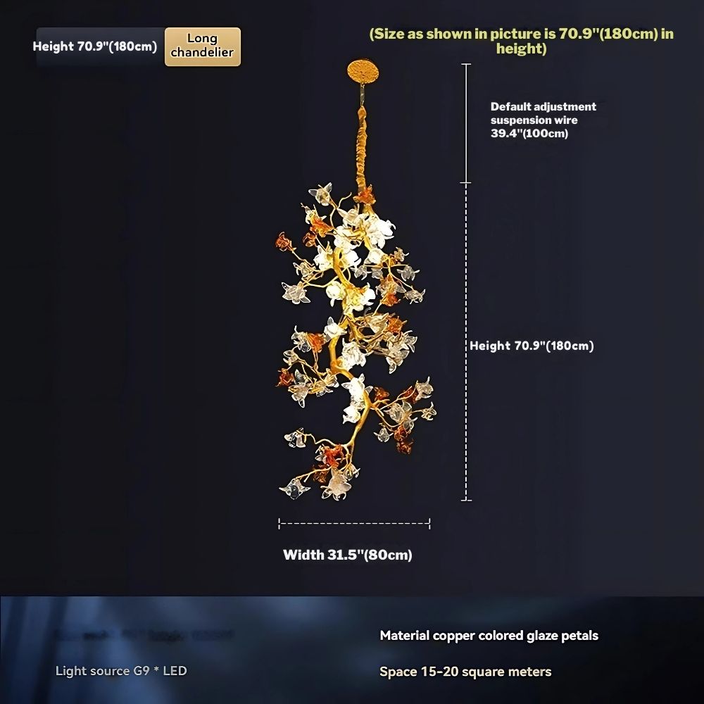 Aurora Branch Staircase Chandelier