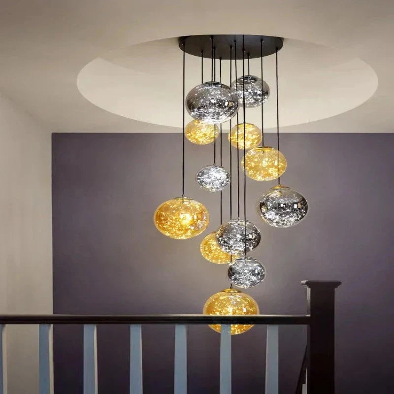 Ayla Bubble  Art Contemporary Stairwell Chandelier