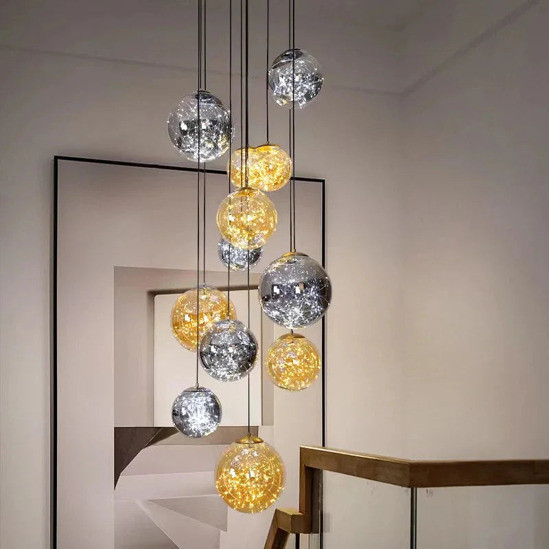 Ayla Bubble  Art Contemporary Stairwell Chandelier